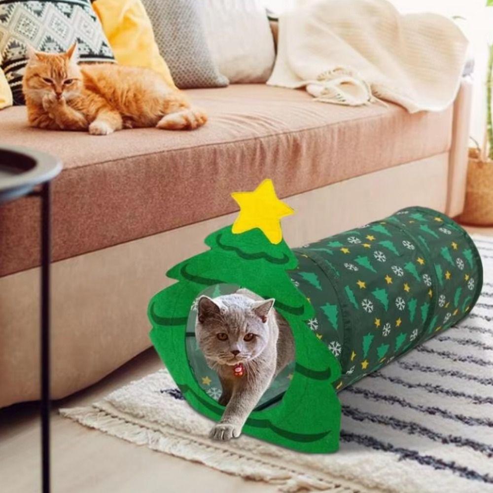 

Collapsible Christmas Tree Cat Toy Wear-resistant Cat Training Toy for Relieve Boredom