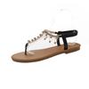Fashion Women's Sandals Flat Bottomed Transparent Shoe Body Herringbone Slippers 2024 Fashion Dress Suspender Designer Women's Sandals