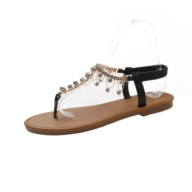 Fashion Women's Sandals Flat Bottomed Transparent Shoe Body Herringbone Slippers 2024 Fashion Dress Suspender Designer Women's Sandals