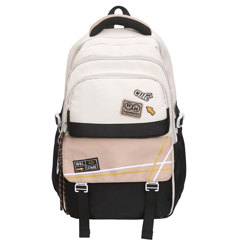 High value contrasting colors and large capacity, junior high school and high school student schoolbag 25 new cute little fragrant wind backpack