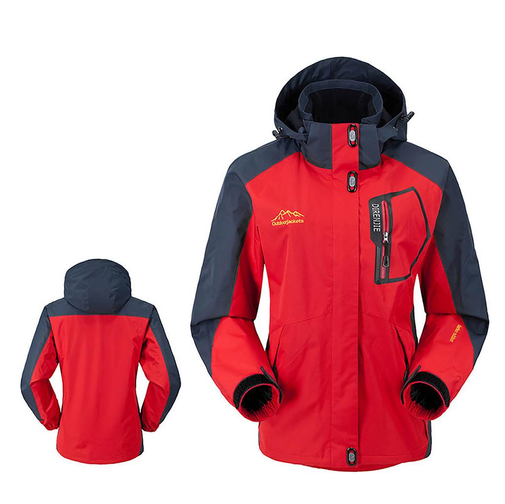 Dame regnski utendørs pluss størrelse hette fjellklatrer vindtett jakke frakk