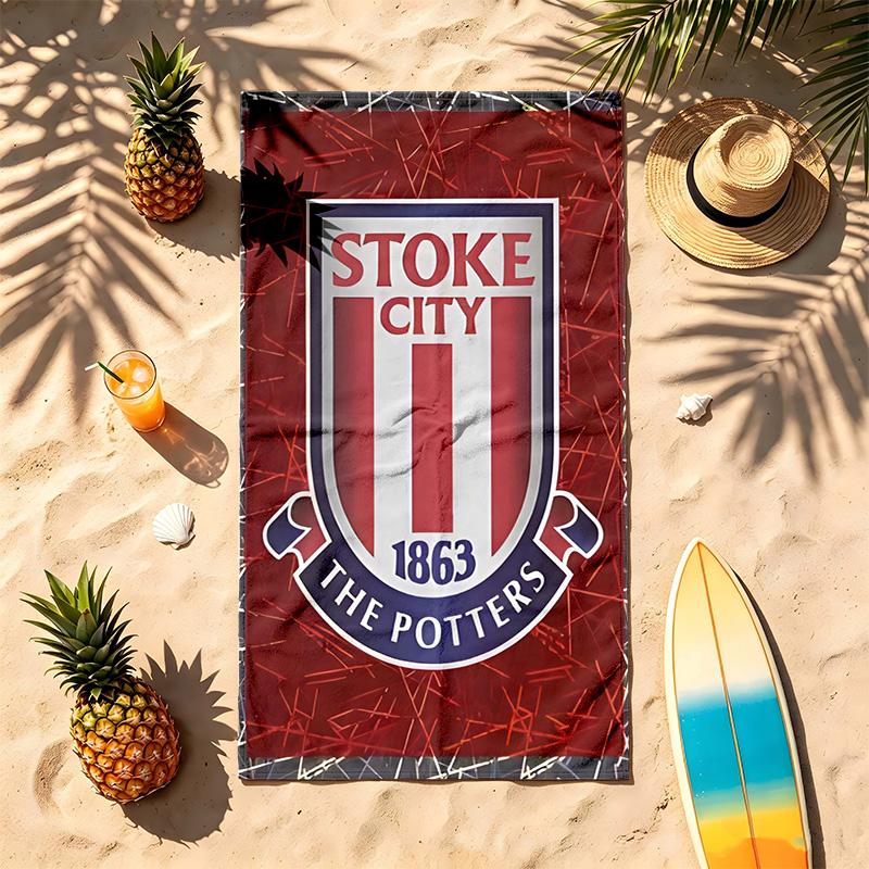 Stoke City Football Club (1) Theme Beach Towel Sand Resistant Soft And Comfortable Suitable For The Pool Camping Yoga And Diving A Travel