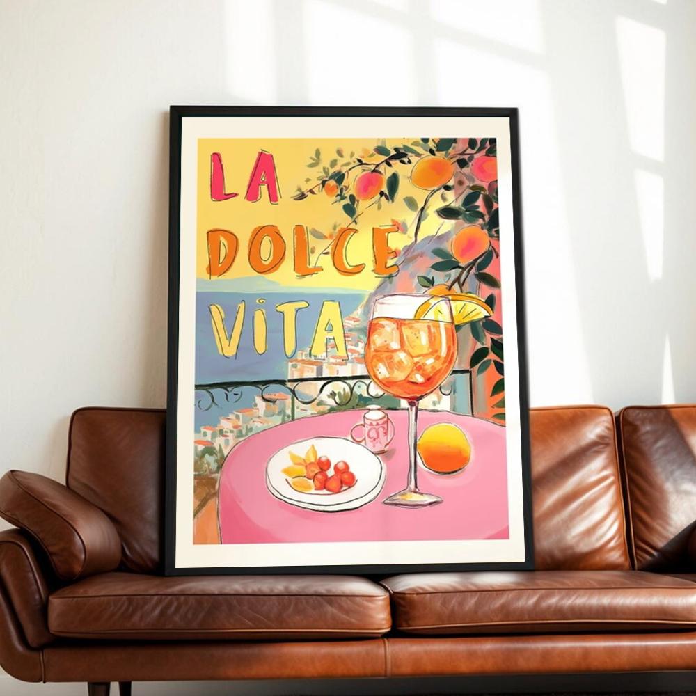 La Dolce Vita Wandposter Druck Für Schlafzimmer Wohnzimmer Heimdekoration Italien Küstenlandschaft Leinwandbild Zitrone Orange Wandkunst