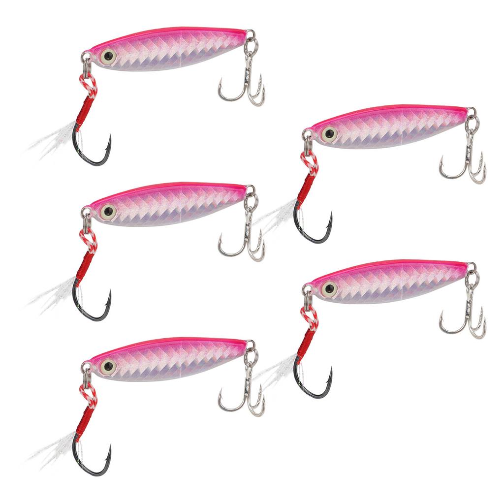 5Pcs 15g Metal Vib Hard Fishing Lures Jigging Fishing Baits Artificial Hard Lure with Sequin Laser