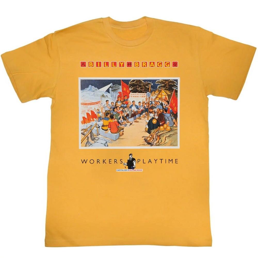 Billy Bragg Workers Playtime Yellow Colour S to 5XL Concert Shirt BB799 Unisex T-Shirt S