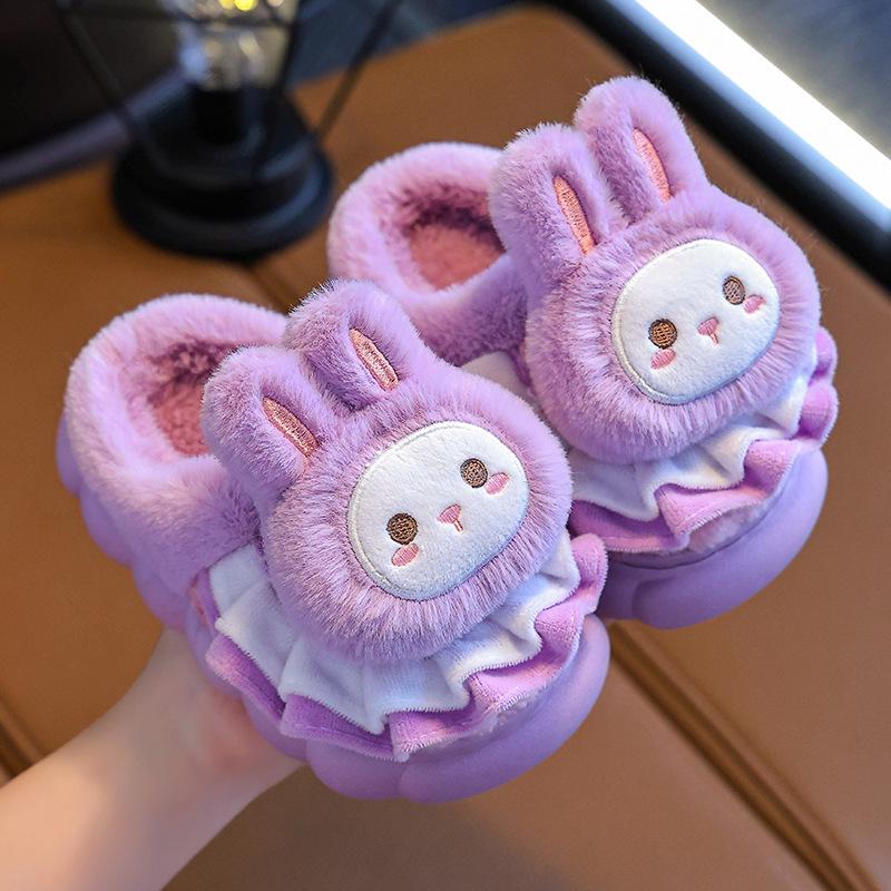 Kinder Cartoon Plüsch Baumwoll Hausschuhe: Herbst/Winter Hausschuhe für Jungen & Mädchen