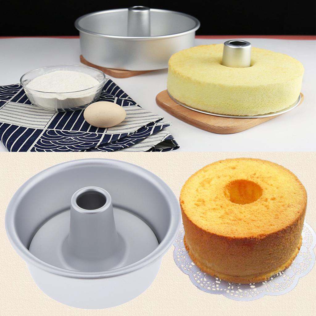 

Performance Round Cake Aluminum Chiffon Pastry Baking DIY Baking Cake Tools Removable Bottom Hollow Chimney Pan 4 inch