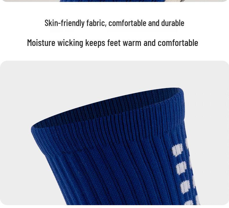 Anti-Slip Mid-Calf Football Socks: Shock-Absorbing, Thick Terry, Sweat-Wicking, Wear-Resistant Sports Socks