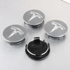 UBFMQ1 4pcs 56mm Black Silver Car Wheel Center Caps Rims Hub Cover Logo For Tesla Model 3 Y X S Hubcaps Auto Accessories