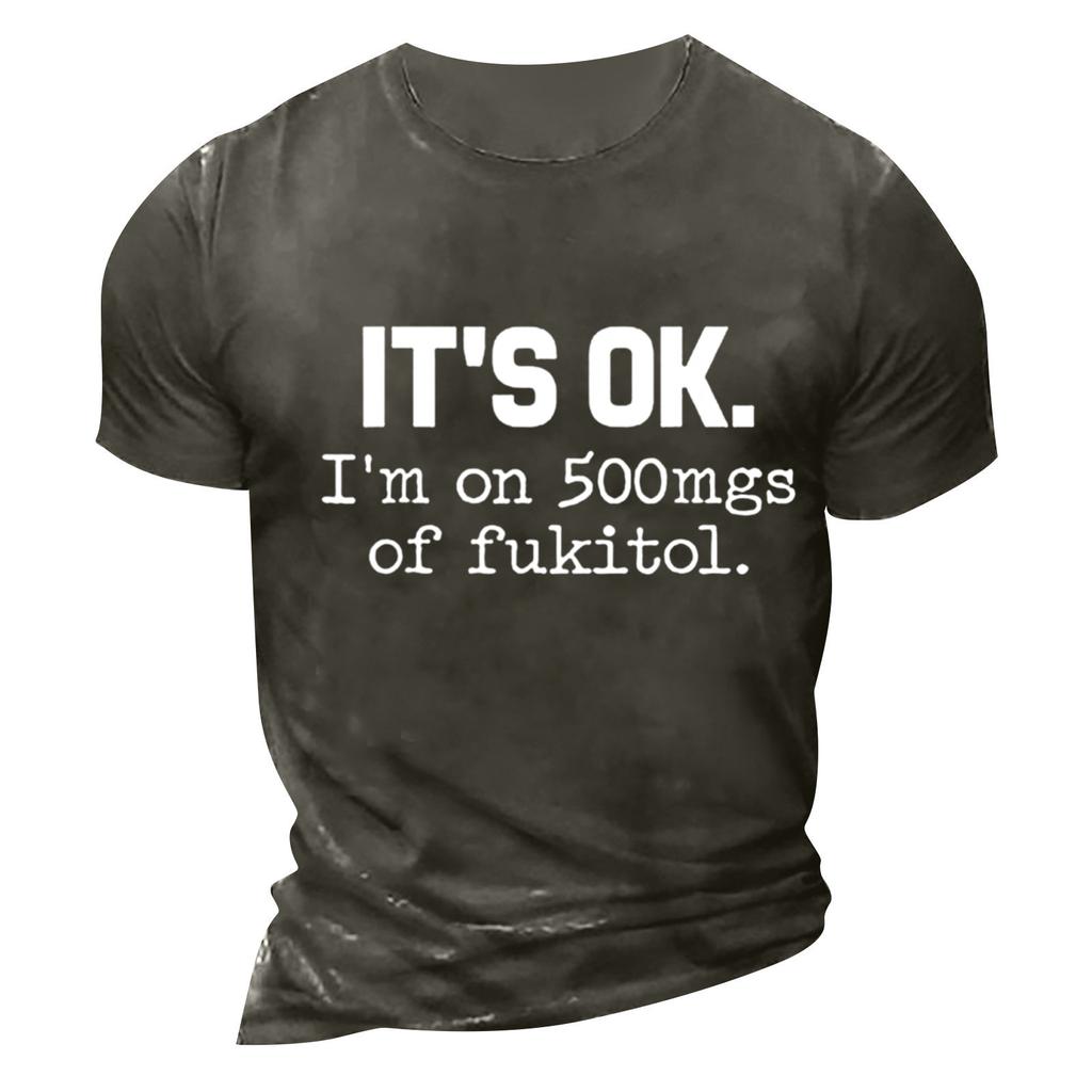 Men's  T-shirt T-shirts Graphic Text Pool3D Printing Street Casual Short Sleeve Printed Clothing Basic