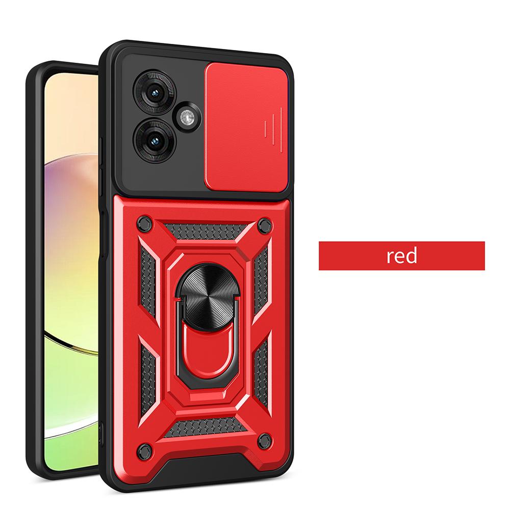 

Чохол для Motorola Moto G55 Case Armor Slide Захист об єктива камери Задня кришка для Motorola G55 5G Кільце-підставка Ударостійкий Funda for Motorola G55 червоний