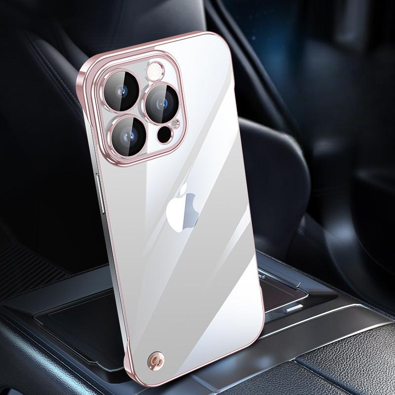 Simple Electroplating with Lens Film, Suitable for Apple 14ProMax Phone Case, Transparent IPhone13 Anti-drop Protective Case