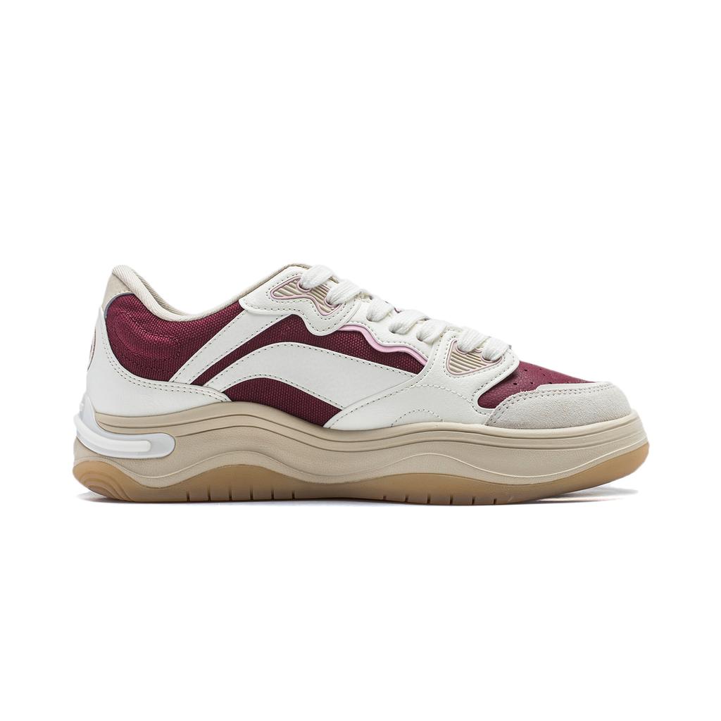 New LiNing Future Flow Slip Resistant Cushioning Abrasion Resistant Support Low Top Skateboard Shoes Women's Red White AGCU016-5