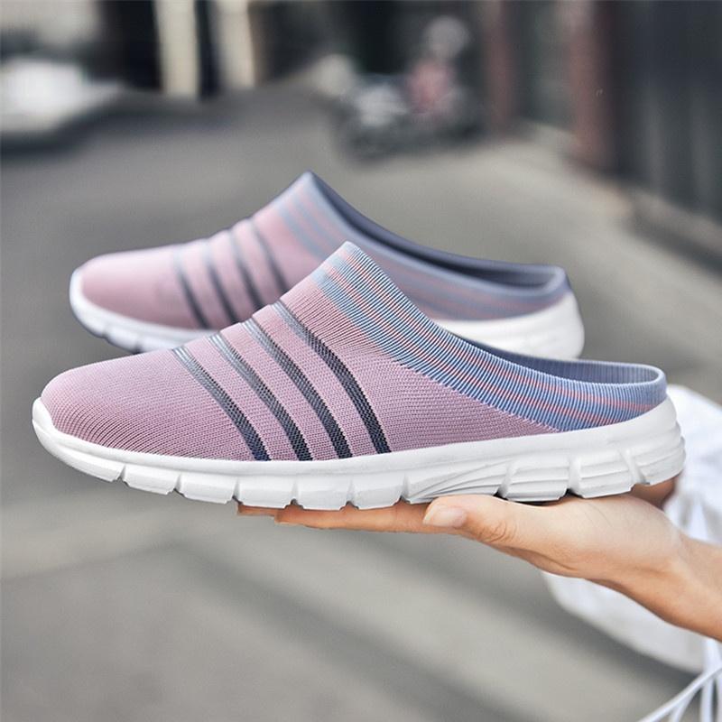 Summer Men Outdoor Sandals Lightweight Breathable Slip-on Casual Women Indoor Slippers Soft and Anti-slip Mesh Upper Sneakers