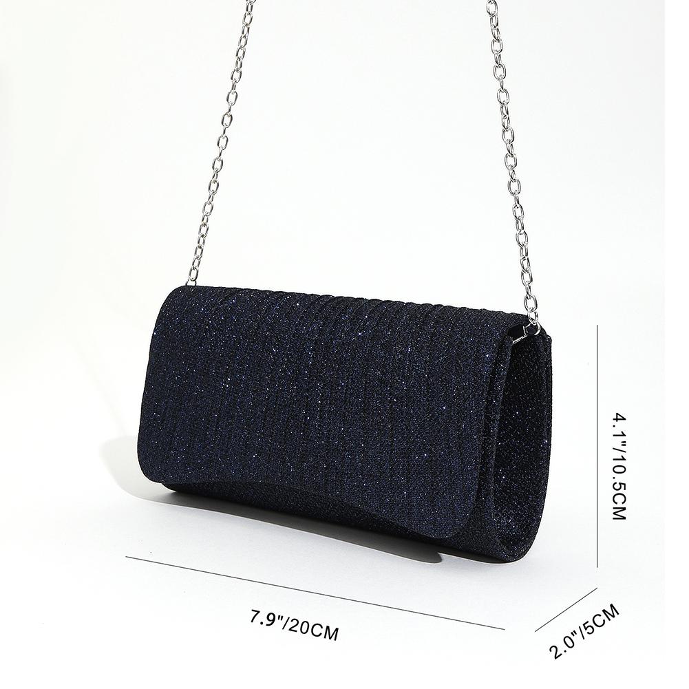 Luxury Envelope Banquet Bags Shiny Metallic PU Evening Clutch Bags High-end Flap Chain Shoulder Bag Women's Wedding Party Purses
