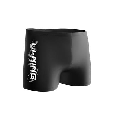 Li-Ning Quick-Dry Letter Print Fitted Swim Trunks Men Swimwear Black ASLT089-10