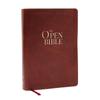 The Open Bible: Read and Discover the Bible for Yourself (NKJV Brown Leathersoft, Red Letter, Comfort Print)