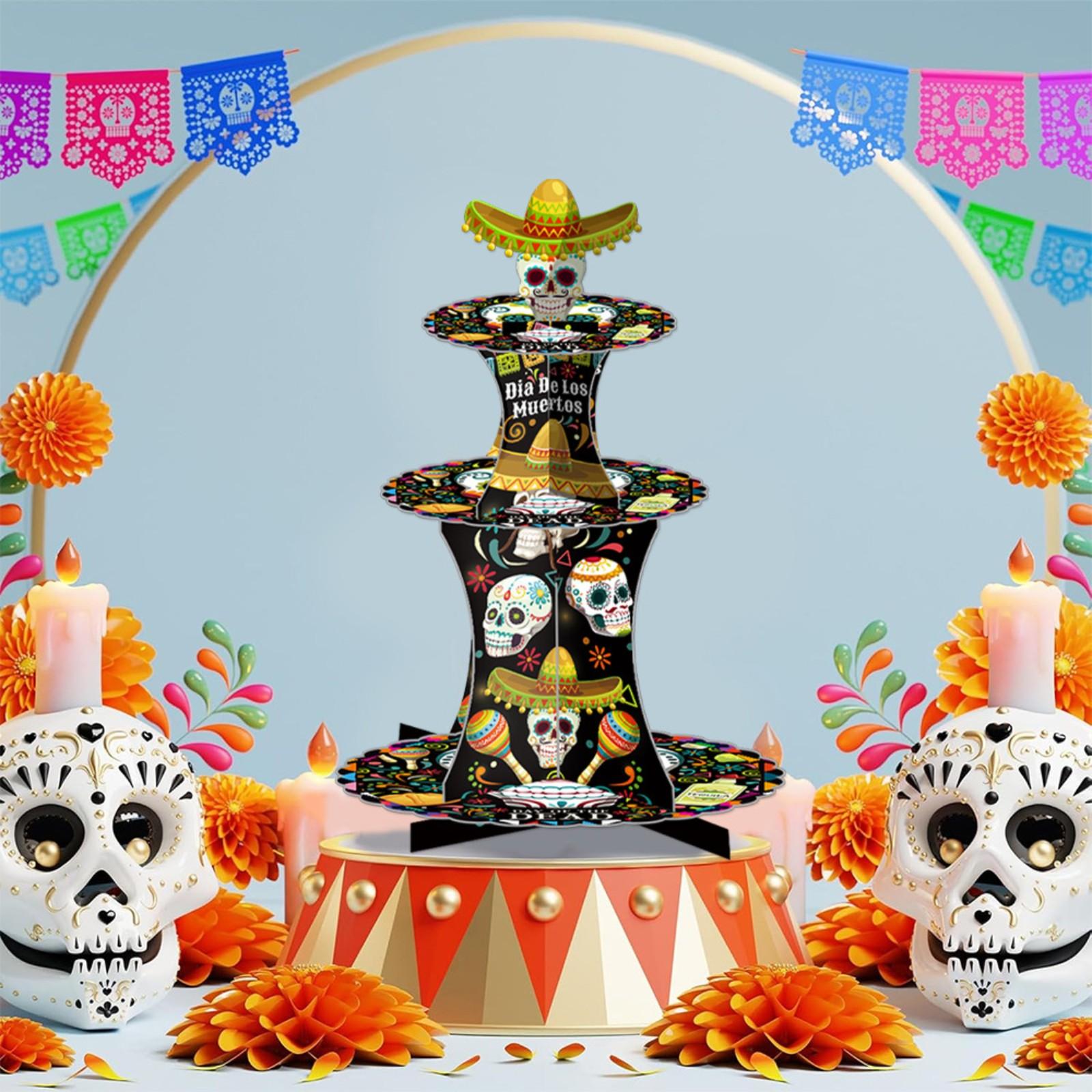 

Creative Corrugated Paper Cake Stand For The Day Of The Dead Party, Party Cake Decorative Items One Size