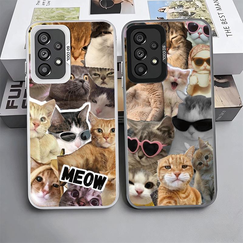 Crying Cats Combine Memes Soft Phone Case for Samsung A17 A16 A15 A14 A13 A57 A56 A55 A54 A53 A37 A36 A35 A34 A33 A26 A25 A24 A2