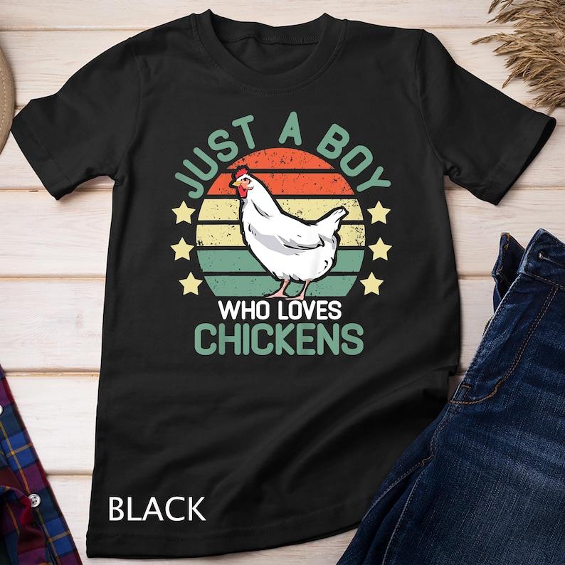 Kids chicken shirt Youth Just A Boy Who Loves Chickens farm gifts T-Shirt 140
