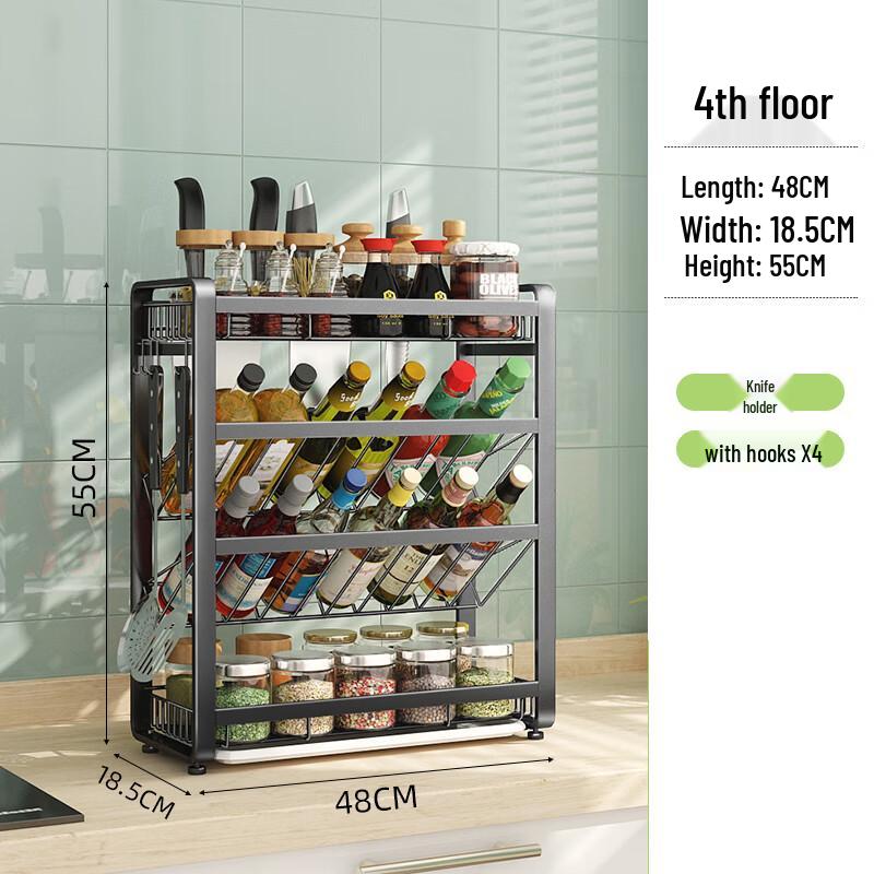 Wo Ding Stainless Steel 4-Tier Kitchen Storage Rack