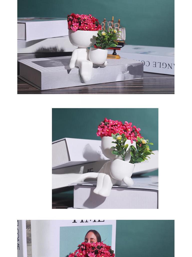 Mini Vaso de Cerâmica para Suculentas Transfronteiriças: Vaso de flores exclusivo em formato de feijão para decoração de casa e jardim