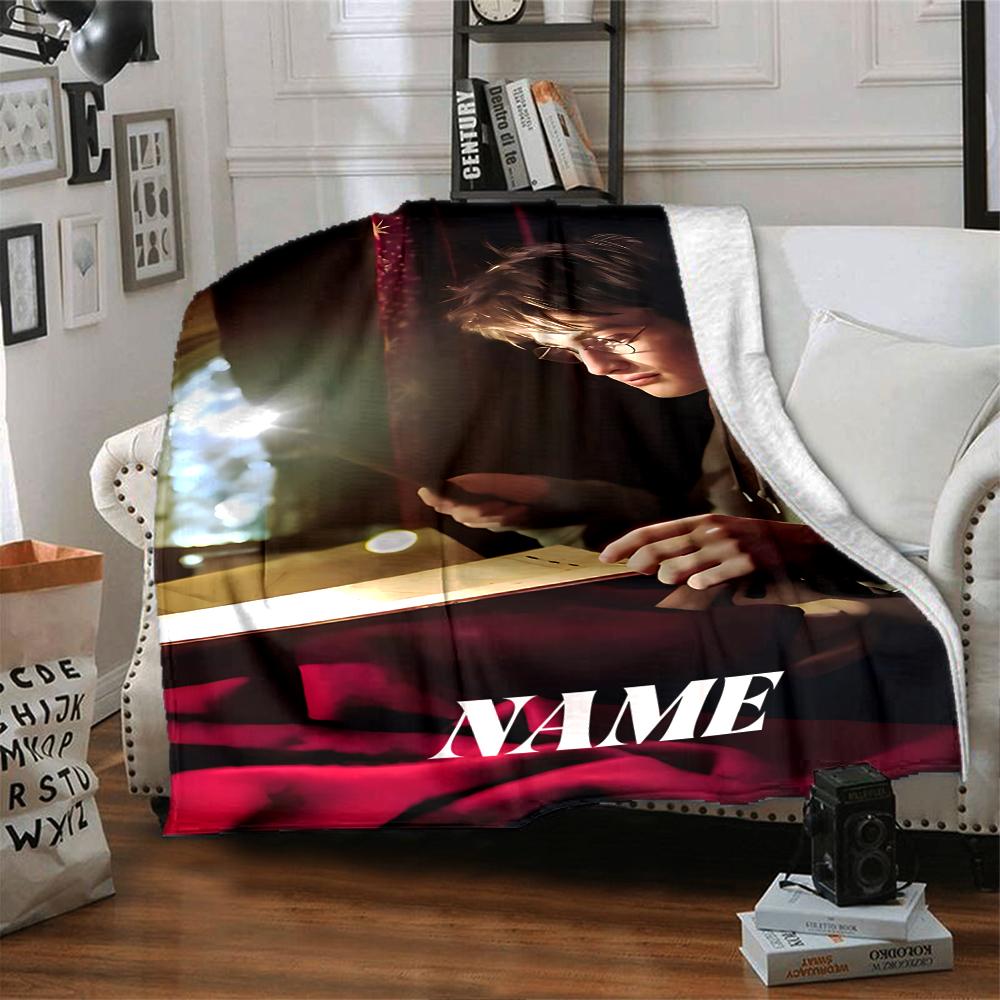 Custom Name "Harry Potter's Journey" blanket for Couch & Bed, Plush Cozy Fuzzy Blanket Super Soft & Warm Blankets for Fall and Winter. 0908104