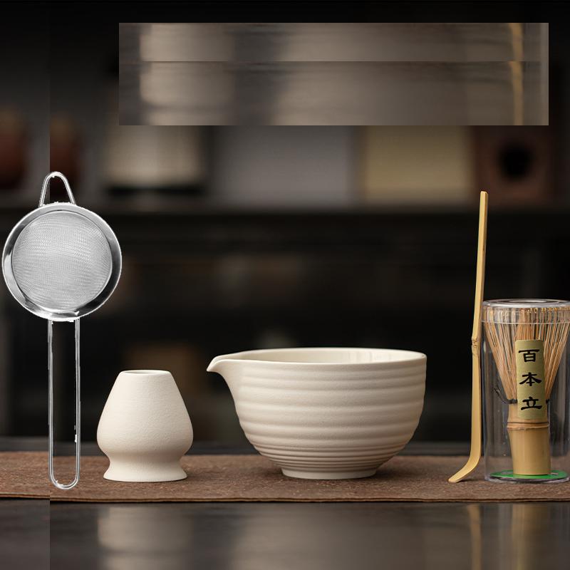 1/4/5PCS New Bamboo Ceramic Japanese Matcha Tea Set Reusable Food Grade Matcha Stirring Brush Safe Green Tea Whisk