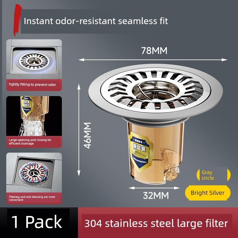 Floor Drain Deodorizer for Bathroom and Toilet, Universal Fully Enclosed Cover To Prevent Small Flying Insects and Odor