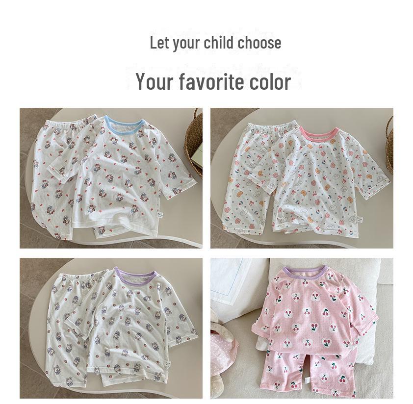 Çocuk Yazlık Klima Pijama Takımı: Hafif Pamuk, 3/4 Kollu ve Pantolonlu, Erkek Çocuk Baskıları, Kız Çocuk Pijamaları
