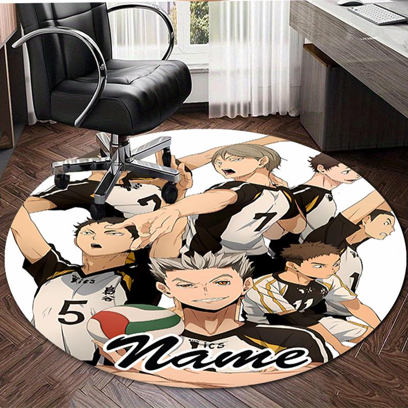 Personalized Haikyuu Round Chair Office Rug - Perfect for Mat, Office Chair & More - Ideal Gift for Birthdays and Holidays