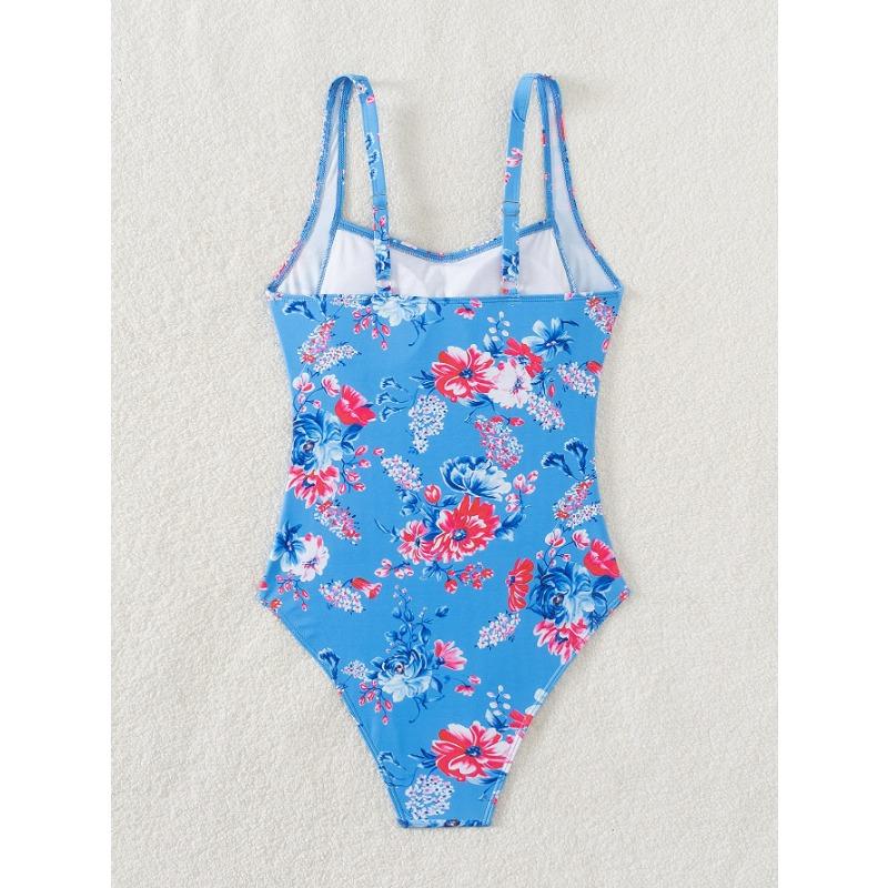 2025 Printed Strappy Swimsuit Women One Piece Floral Swimwear Female Bathers Bathing Swimming Swim Suit Beachwear