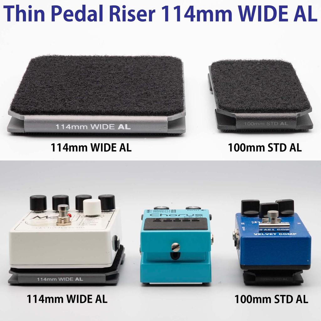 Thin Pedal Riser 114mm for Effect Velcro Raises the and Secures [Aluminum] Wide, Thin, Wide, Lightweight, Pedals, Attachment, Base,