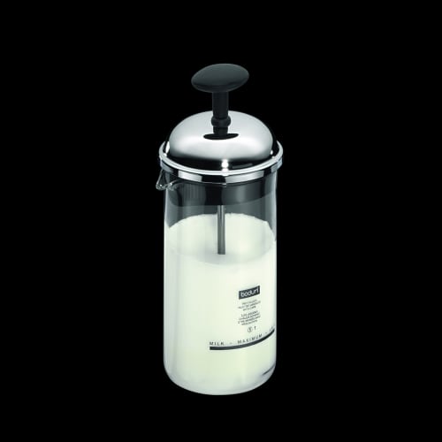 BODUM CHAMBORD Milk Frother, 80ml, Silver, for Coffee, Cappuccino, and Latte. Authentic, 1963-01.