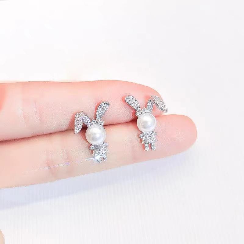 Elegant Cute Rabbit Earrings for Women - Versatile, Simple, and Fresh Accessories Inspired by Internet Celebrity Style