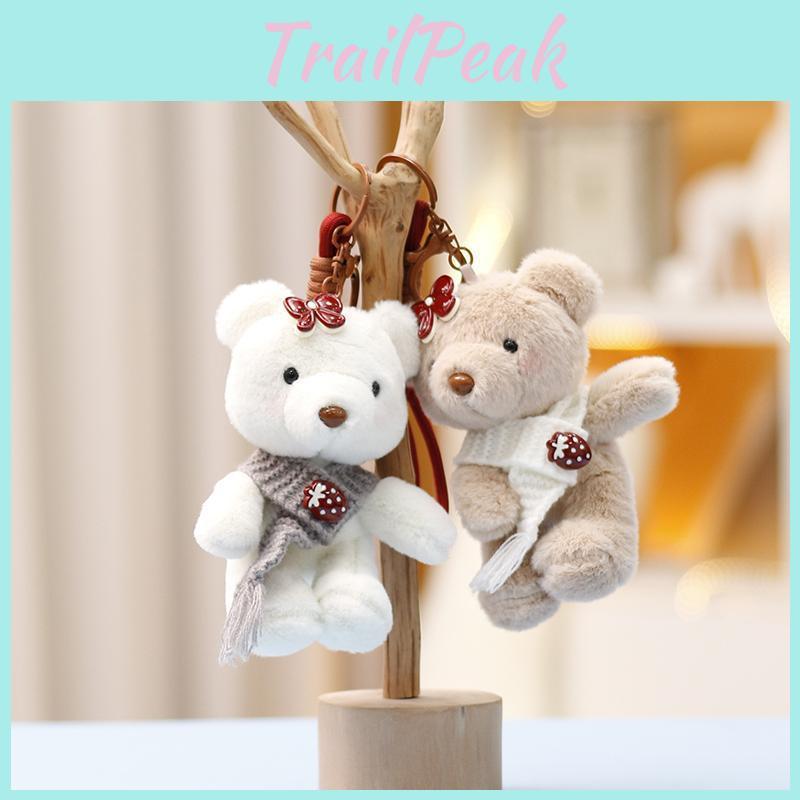 Bear Teddy Shawl Plush Keychain Cartoon Animal Doll Decoration Bag Gift Pendant