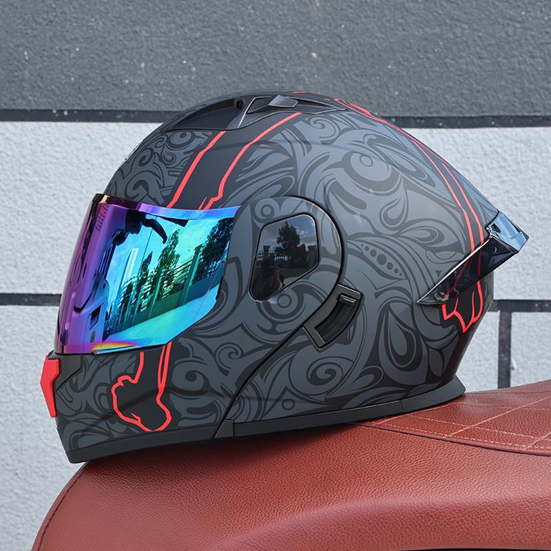 103-ORZ-Motorcycle Helmet, Men's and Women's Open Face Helmet, Dual Mirror, Summer Full Face Helmet, Four Seasons