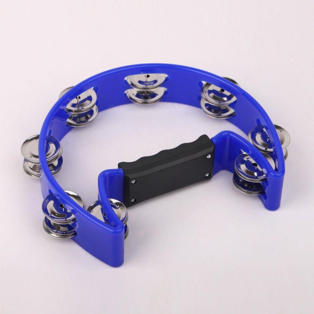Professional Handheld Jingle Bells Bright Sound Orff Tambourine Handheld Percussion Instrument KTV