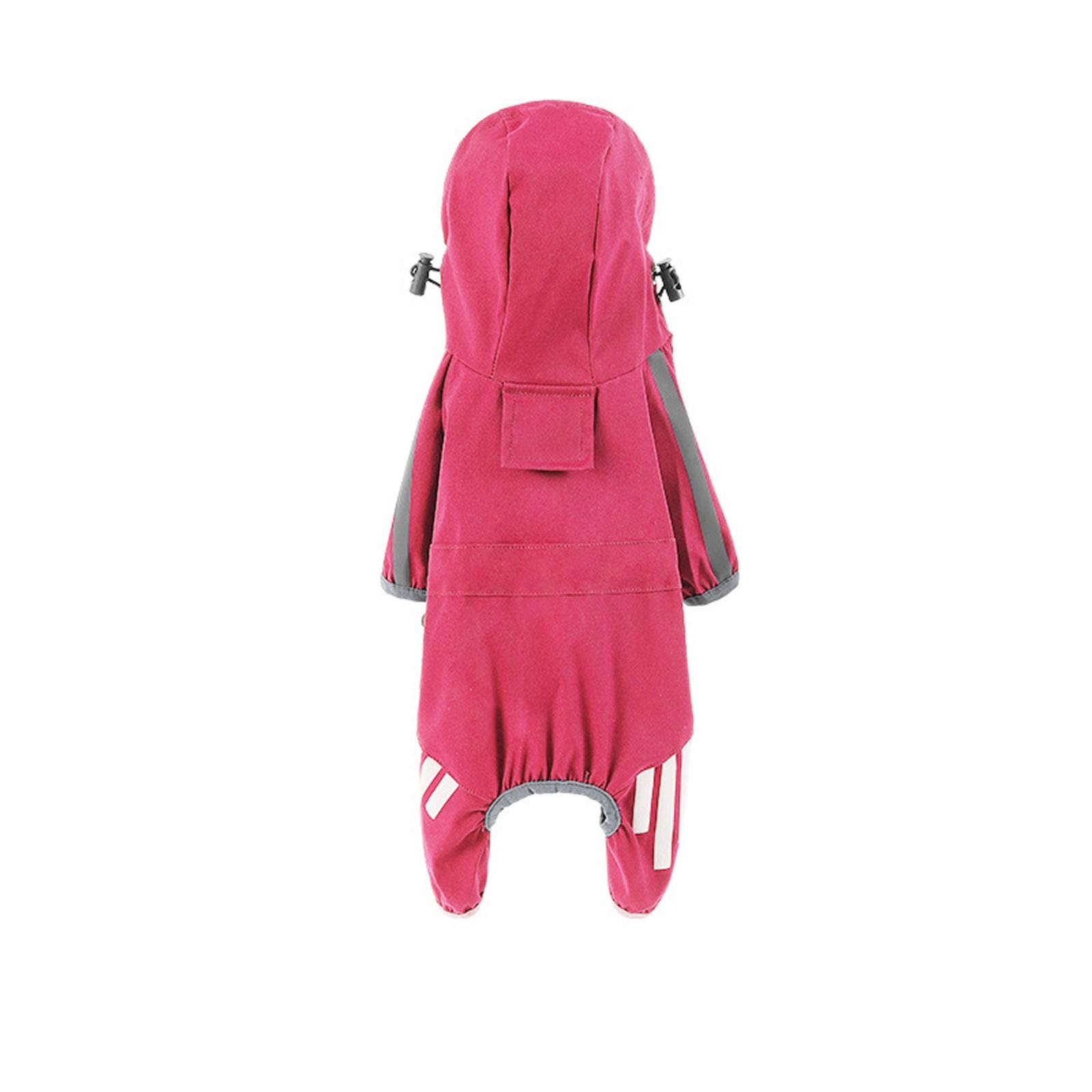 

Плащ для большой собаки. Светоотражающая полоса. Плащ для домашних животных. Плащ с капюшоном для собак. S розовый