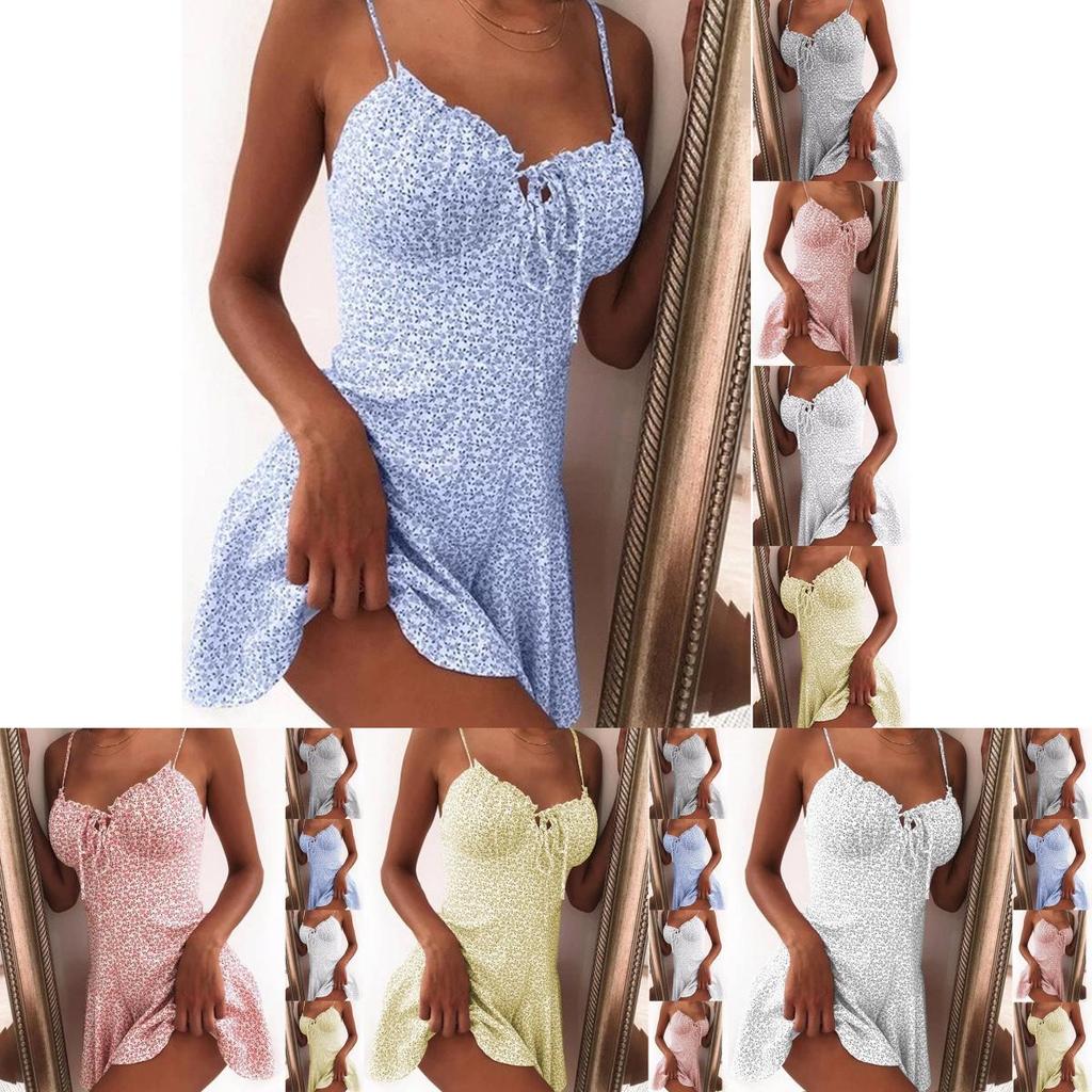 Stilvolles Ärmelloses Mini-Kleid mit Blumendruck für Damen, Perfekt für Sommertage am Strand