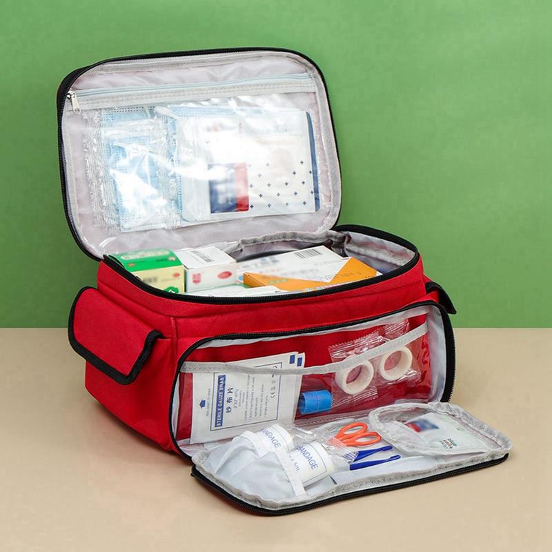High-Capacity Portable First Aid Kit, Travel Medicine And Medication Storage Bag Oxford Cloth Organizer Box Emergency Survival