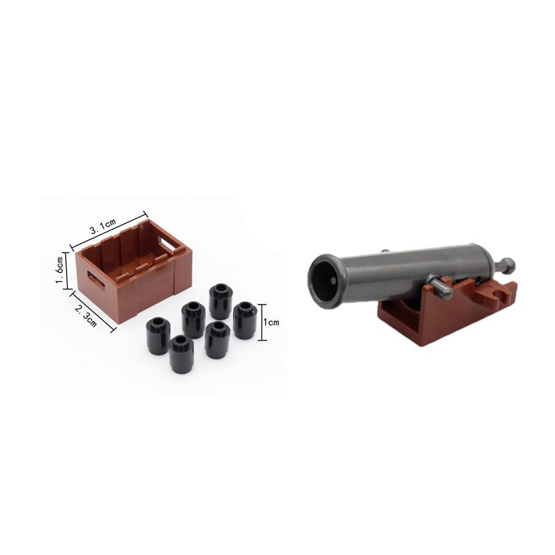 MOC Military Building Blocks Figure Napoleon Wars Soldier Accessories Weapon Cannon Sandbag Army Pirate Mini Brick Gift X003 DIY
