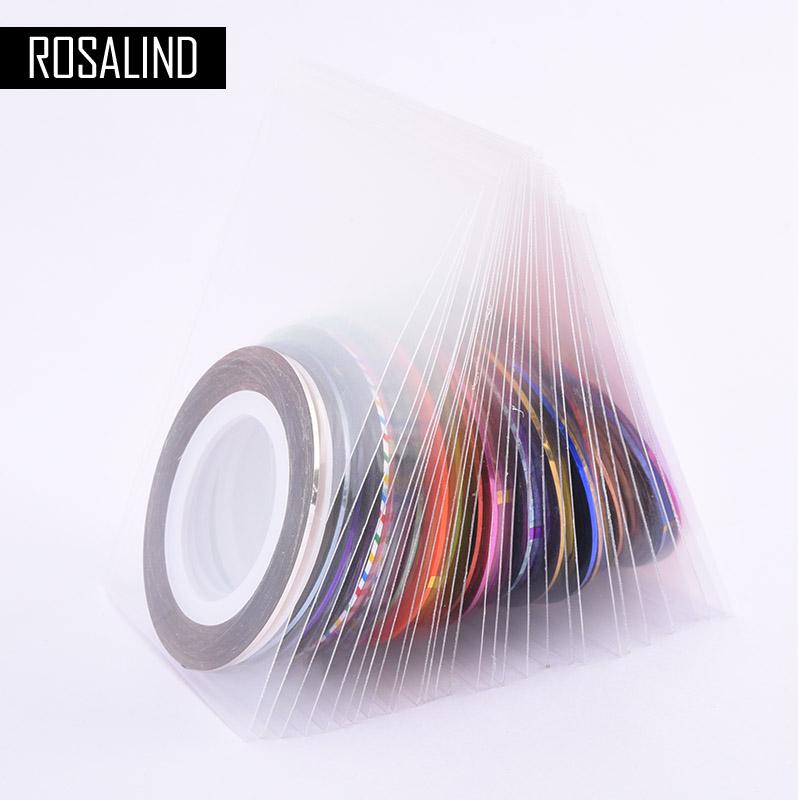 

ROSALIND Наклейка для ногтей Для ногтей 30 рулонов Многоцветная смешанная полосатая лента для ногтей Украшения Слайдер