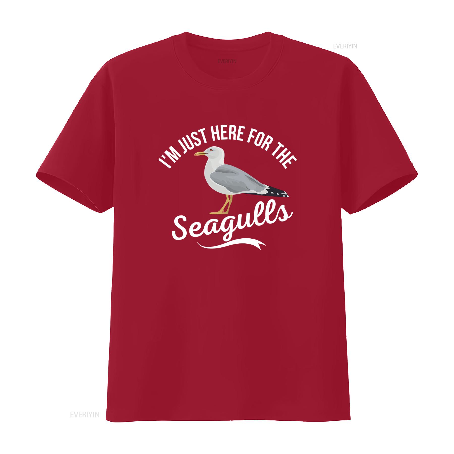 

Funny Seagulls T Shirt for Girls Kids Im Just Here the Design vintage Washed Top For Everyday Wear fashion Versatile homme S