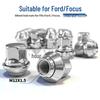Chrome-Plated M12×1.5 Lug Nut Tapered 19mm Compatible with B-Max & Focus