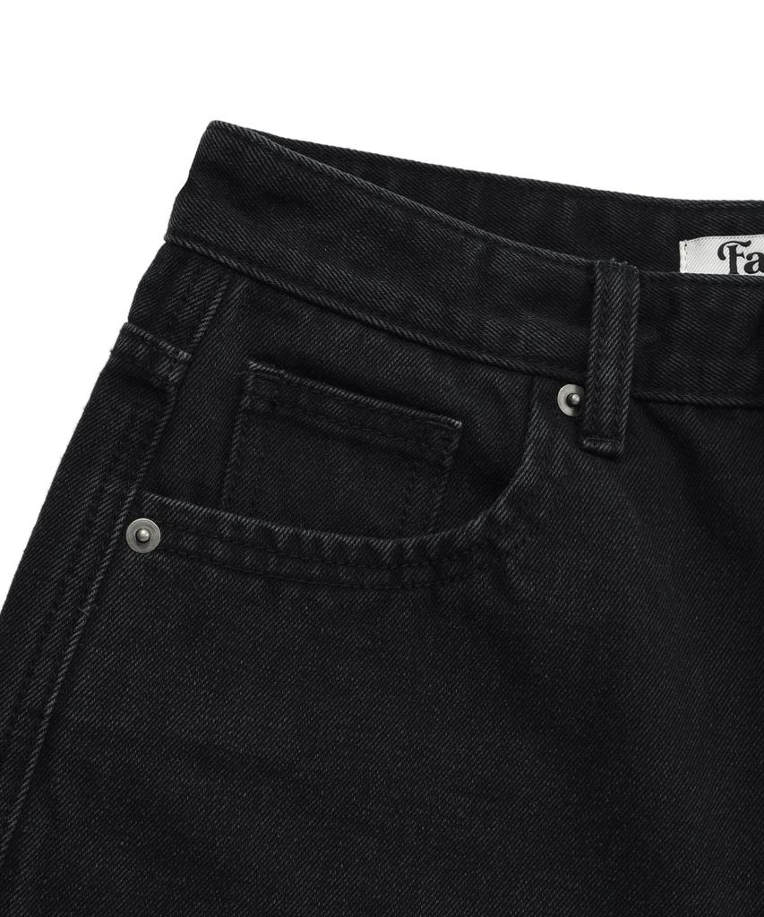 FALLETT Cut-Off Denim Shorts Black