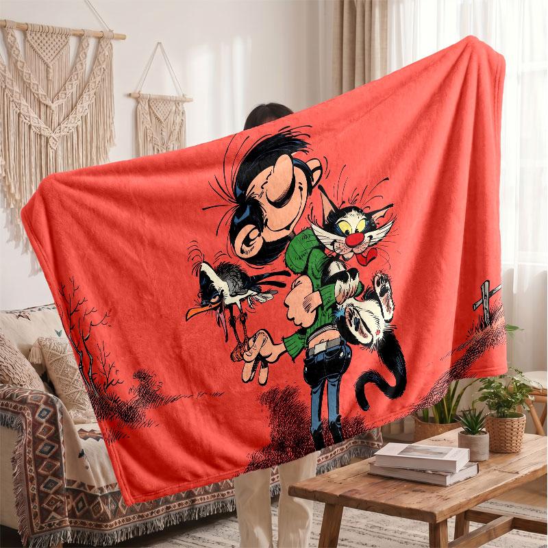 Warm Flannel BlanketGaston Lagaffe Soft Cozy Throw Blanket for Bedroom Couch