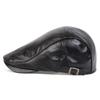 Newsboy Brand Latest Fresh Leather PU Faux 1985 School Old Vintage Men Caps British Painters Hats Spring Autumn Side Adjustable Flat Cap Hip Hop