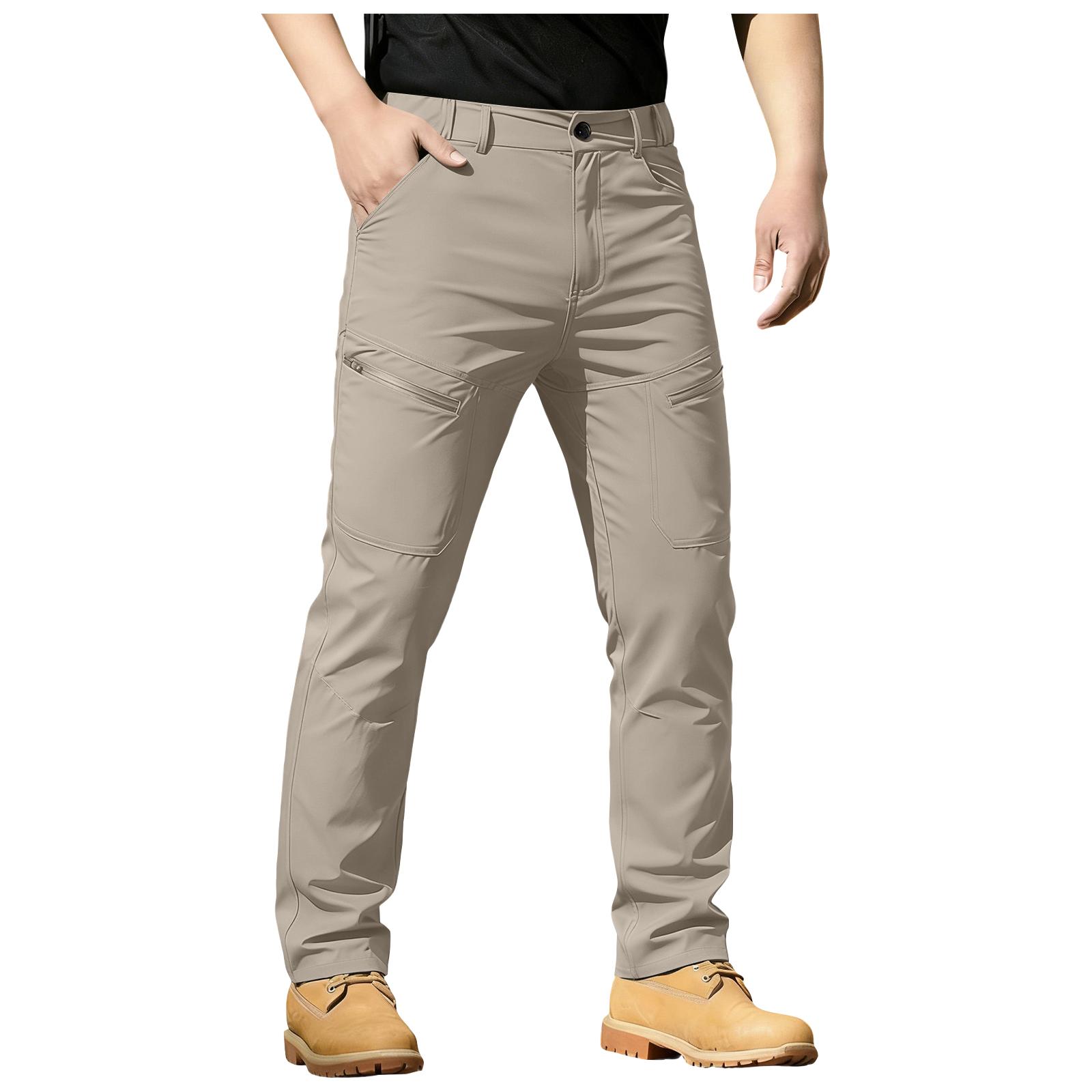 

Men s Multi-Pocket Work Pants Men s Casual Fashion Hiking Pants XL хакі