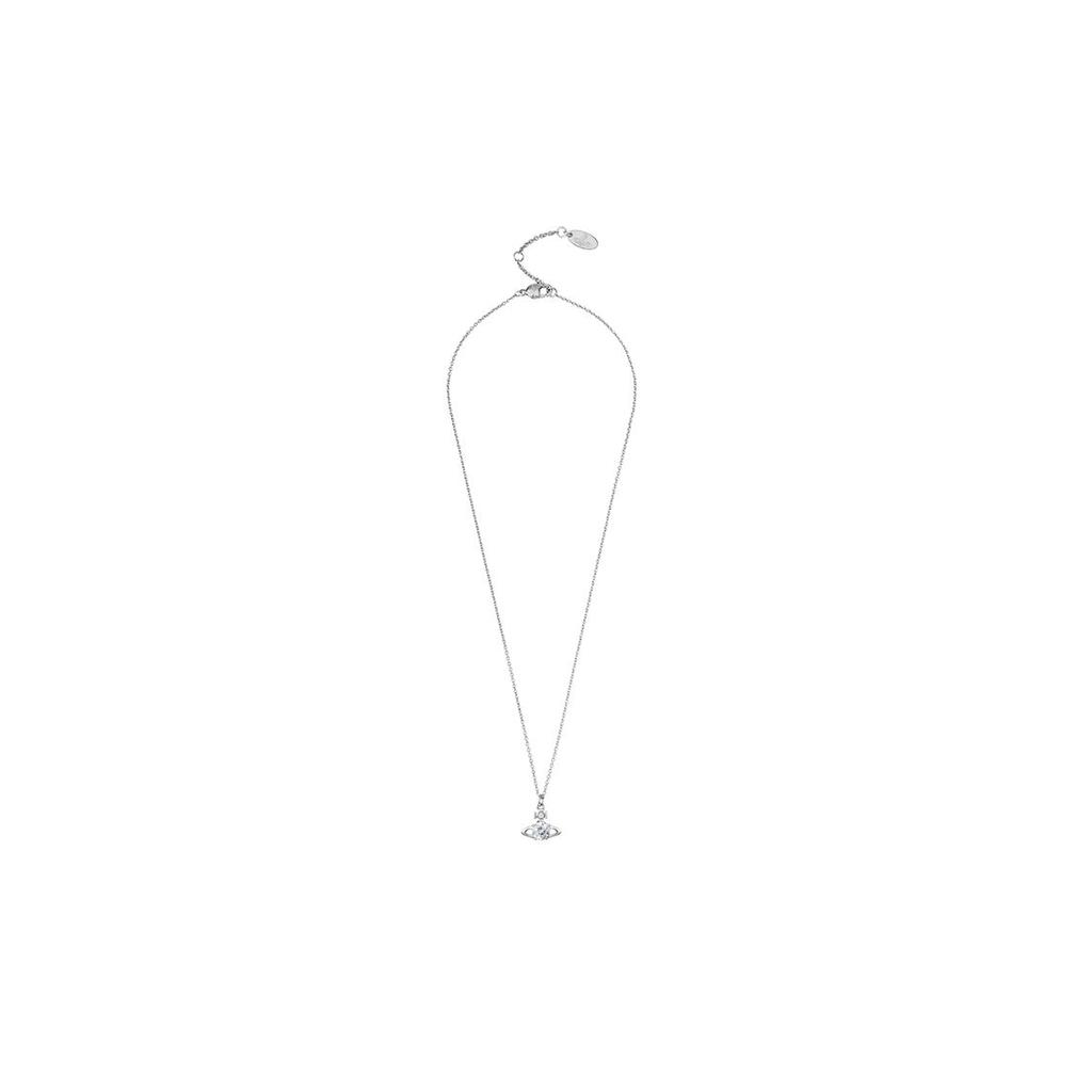 Vivienne Westwood Reina Saturn Orbit Crystal Pendant Necklace Women necklace Brass Silver 6302009502P102SM